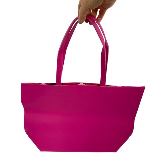 New Vince Camuto Pink Fuscia Tote Bag With Gold Logo & Magnetic Closure Snap - Picture 8 of 13